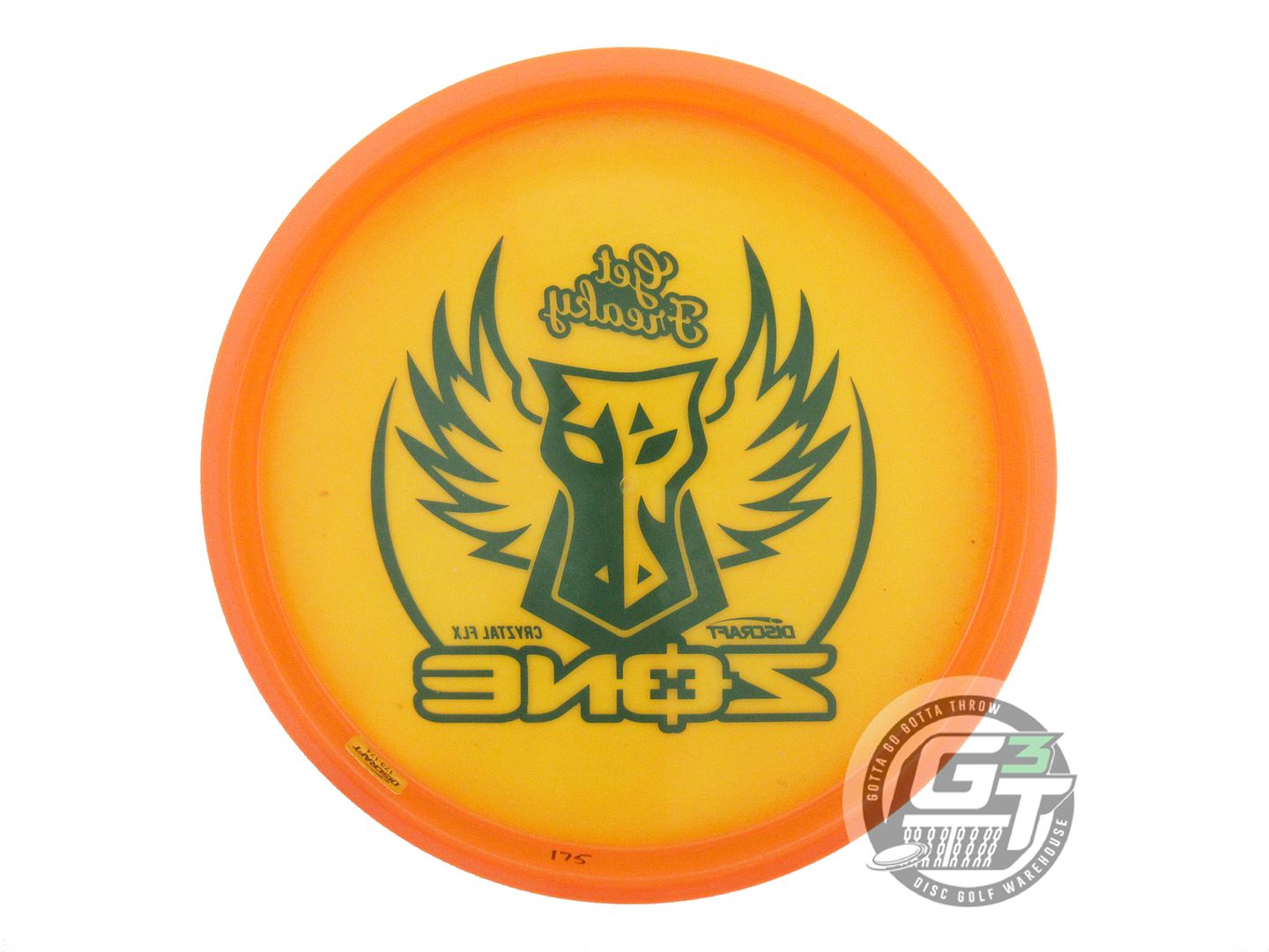 USED Discraft FREAKY Cryztal FLX Zone 175g Orange Black Stamp Putter Golf Disc
