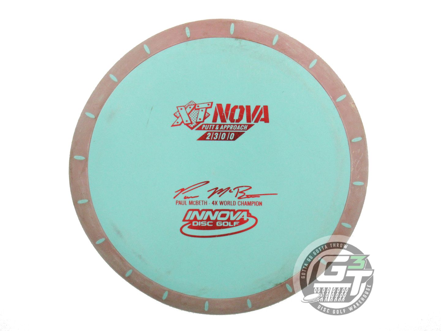 USED Innova [McBETH] XT Nova 169g Seafoam Red Foil Pink Rim Putter Golf Disc