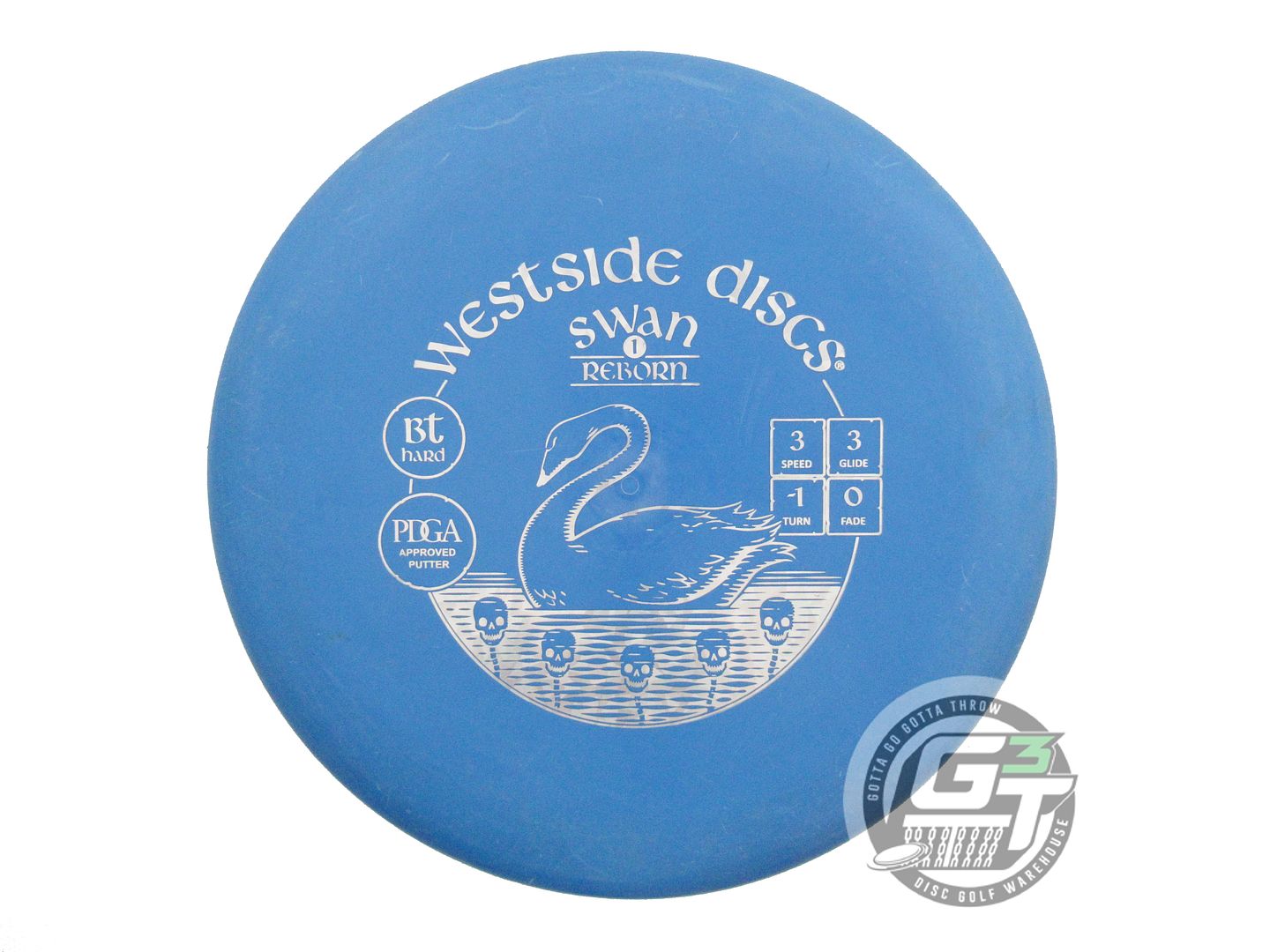 USED Westside Discs BT Hard Swan 173g Blue Silver Shatter Foil Putter Golf Disc