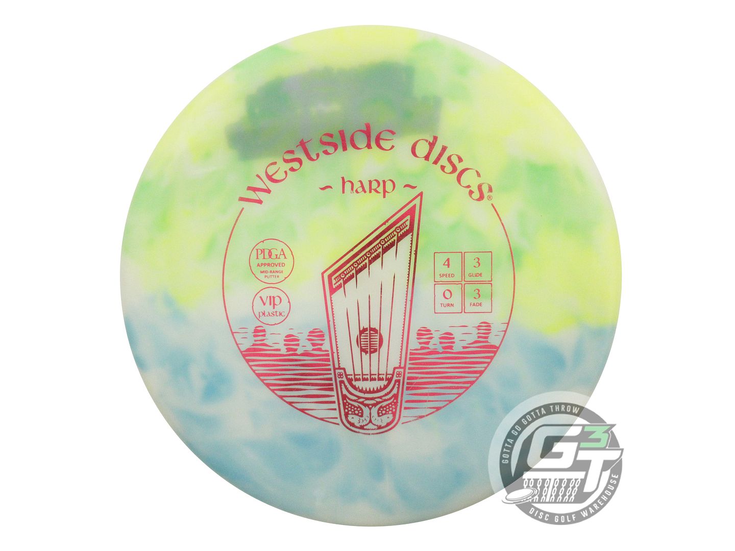 USED Westside Discs VIP Harp 175g White HOME DYED Putter Golf Disc
