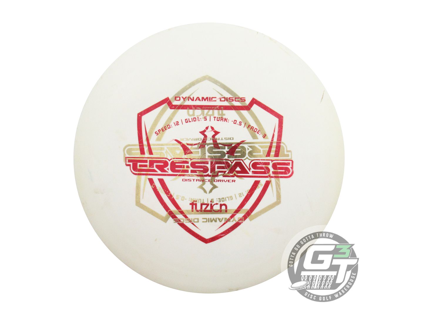 USED Dynamic Discs X-OUT Fuzion Trespass 169g White Distance Driver Golf Disc