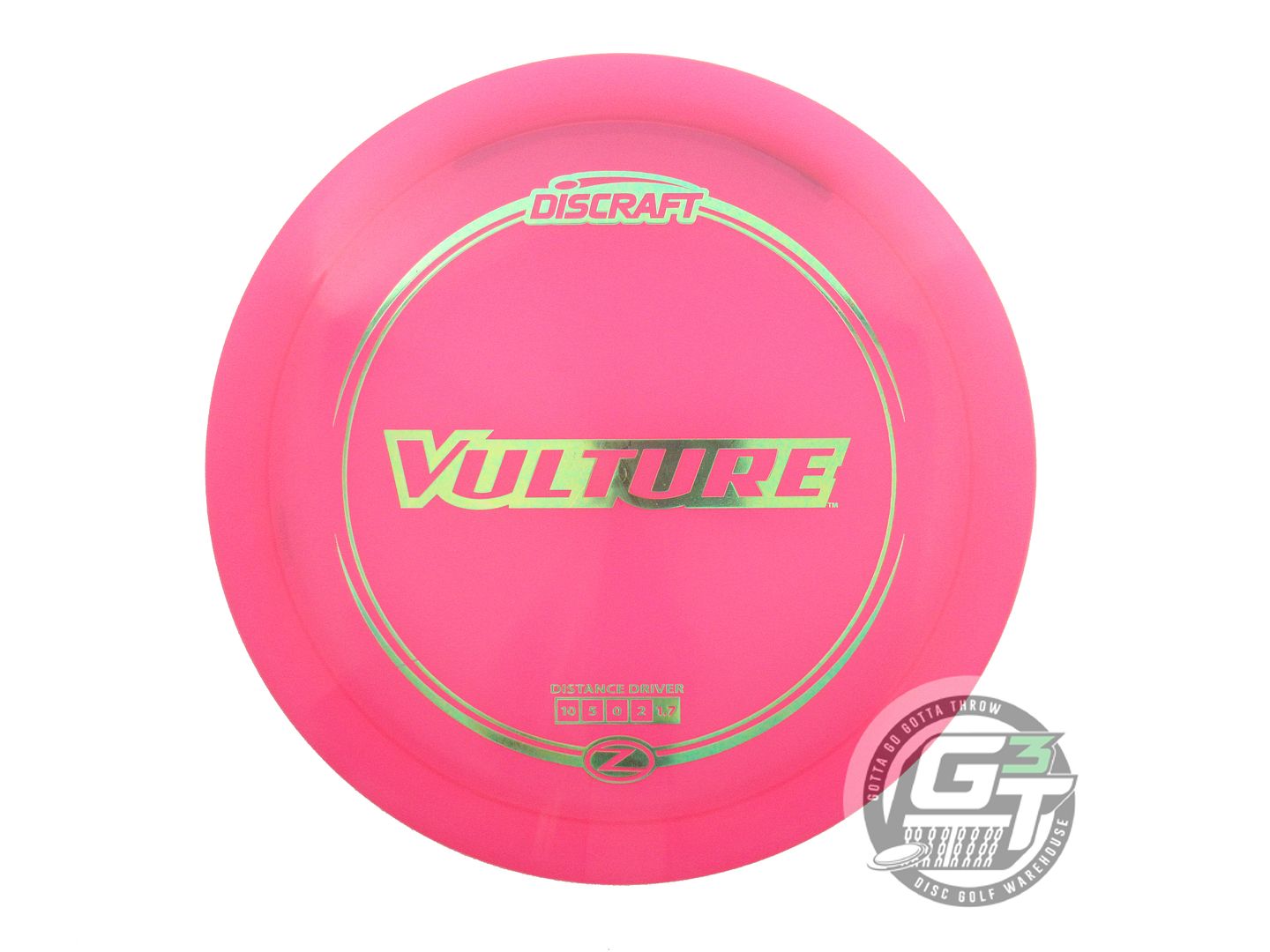 USED Discraft Z Vulture 166g Pink Green Foil Distance Driver Golf Disc
