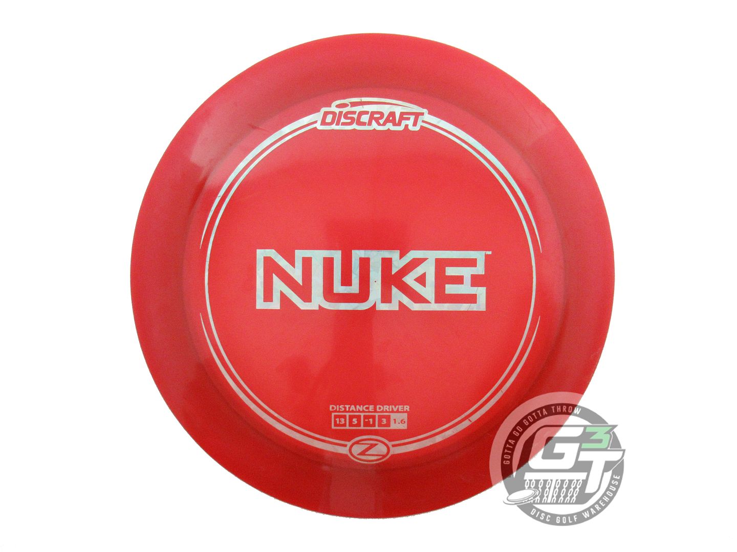 USED Discraft Z Nuke 179g Red Silver Shatter Foil Distance Driver Golf Disc