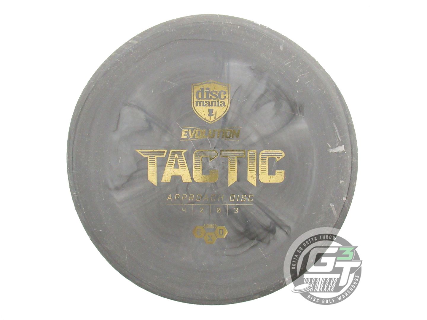 USED DiscMania EXO Hard Tactic 175g Gray Gold Foil Putter Golf Disc