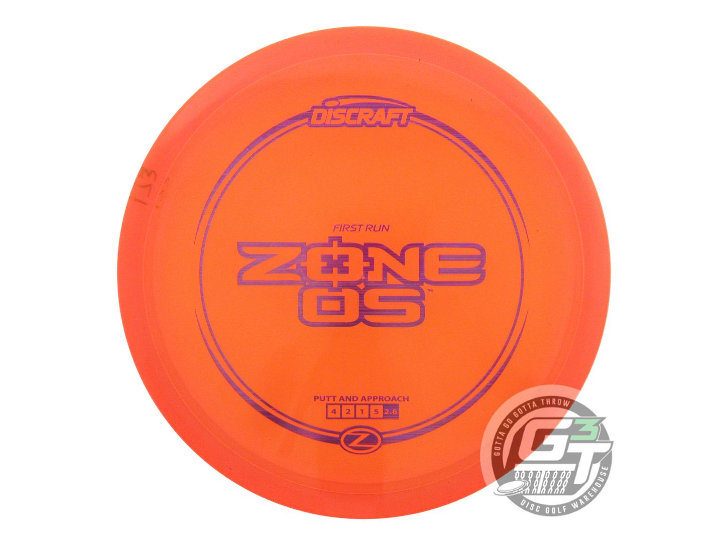USED Discraft FIRST RUN Z Zone OS 174g Orange Purple Laser Foil Putter Golf Disc