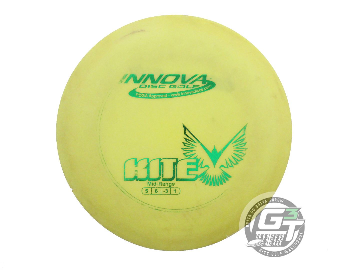 USED Innova DX Kite 168g Yellow Green Foil OOP Midrange Golf Disc