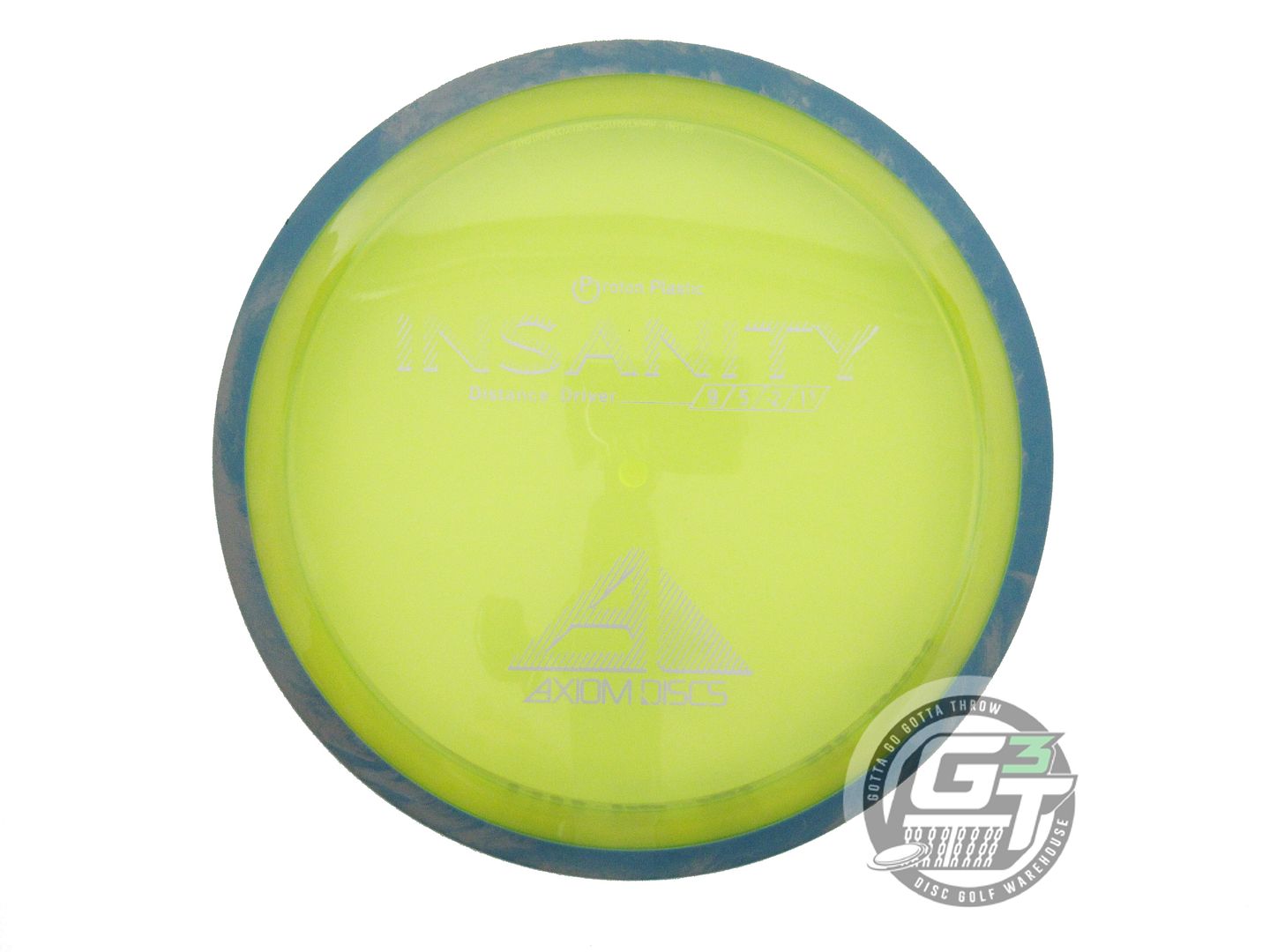 USED Axiom Discs Proton Insanity 173g Yellow Blue Rim Distance Driver Golf Disc
