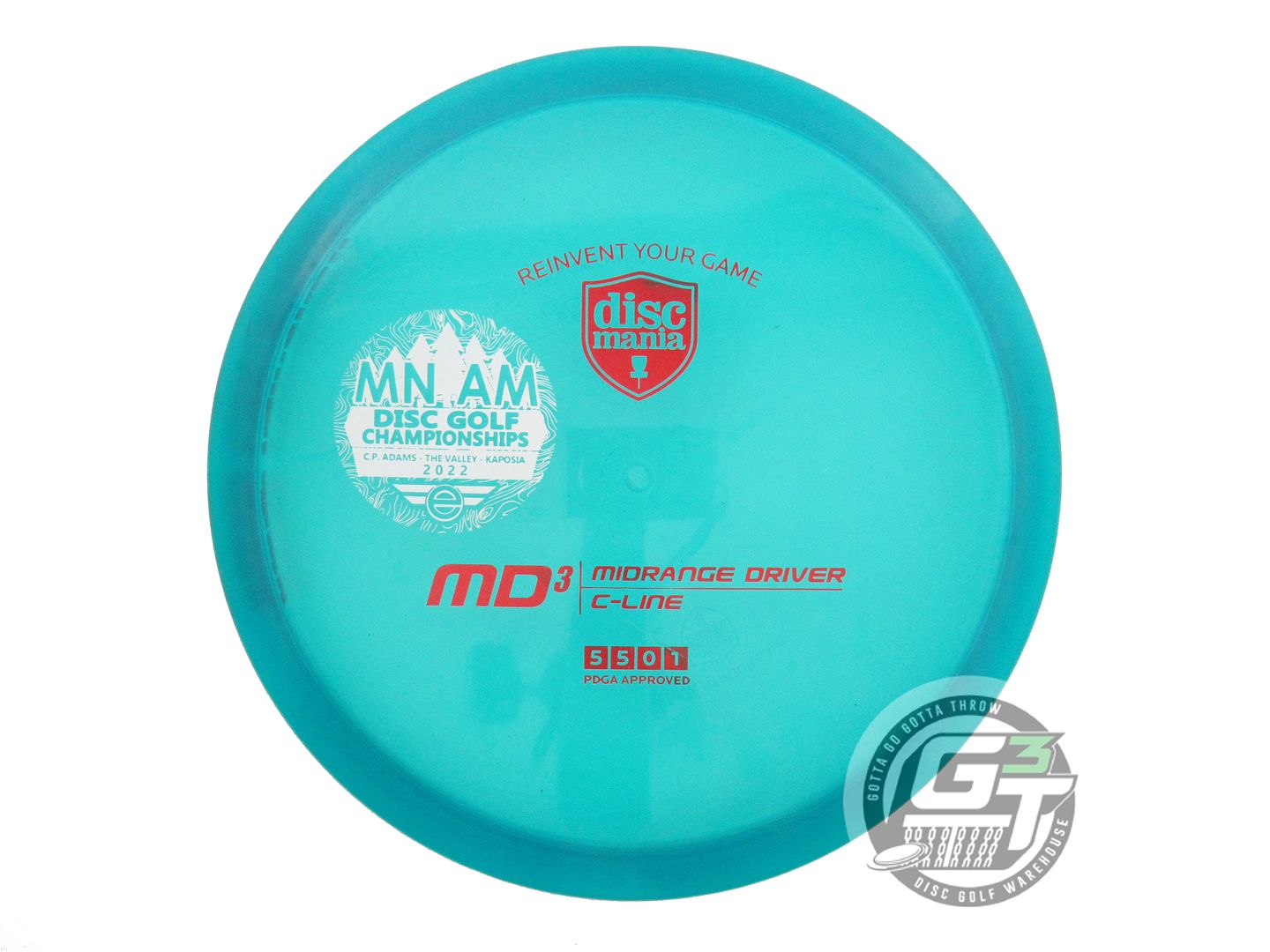 USED DiscMania [MN AMDGC] C-Line MD3 179g Teal Red Foil Midrange Golf Disc