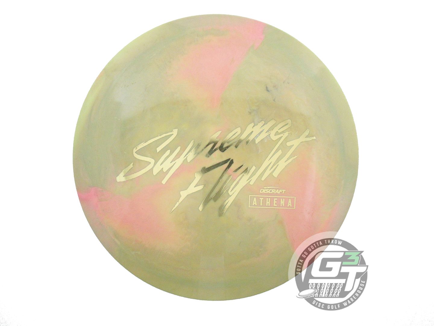 USED Discraft SUPREME FLIGHT ESP Athena 169g Olive-Pink Gold Foil Driver Disc