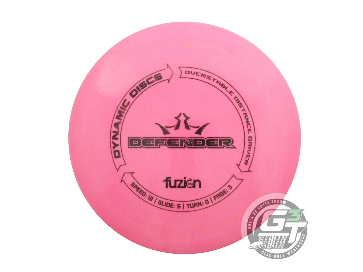 USED Dynamic Discs BioFuzion Defender 168g Pink Black Stamp Driver Golf Disc
