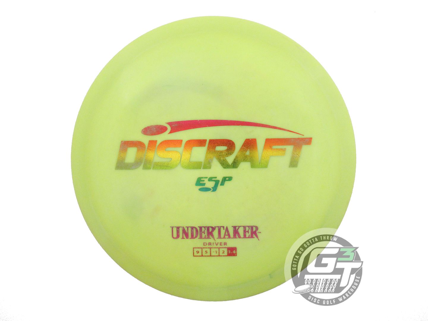 USED Discraft ESP Undertaker 176g Lime Rainbow Foil Distance Driver Golf Disc