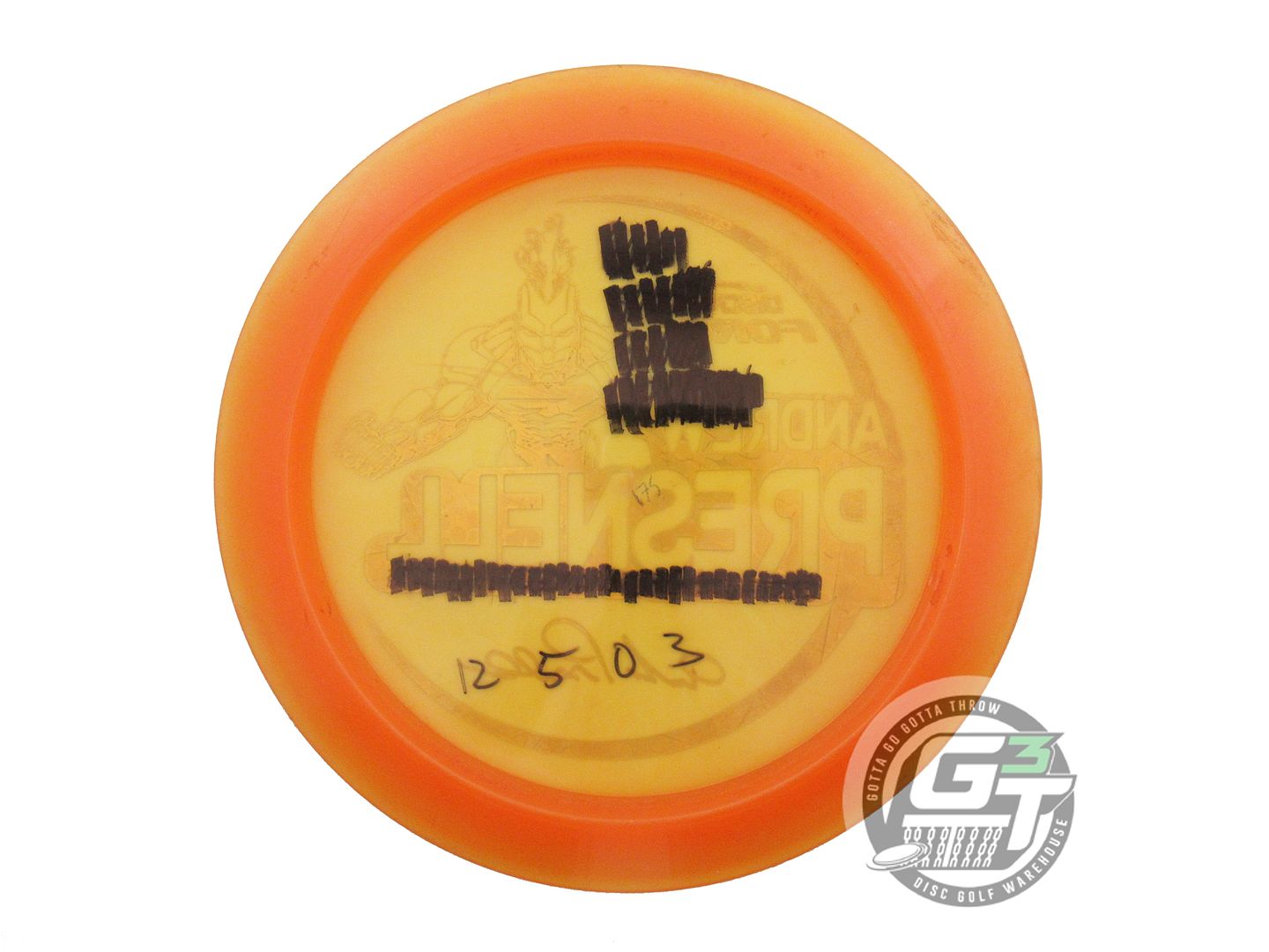 USED Discraft [PRESNELL] Metallic Z Force 175g Orange Gold Flower Driver Disc