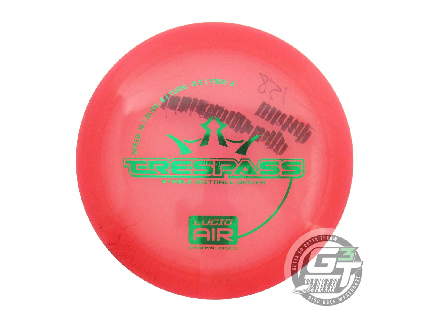 USED Dynamic Discs Lucid AIR Trespass 157g Pink Green Foil Distance Driver Disc