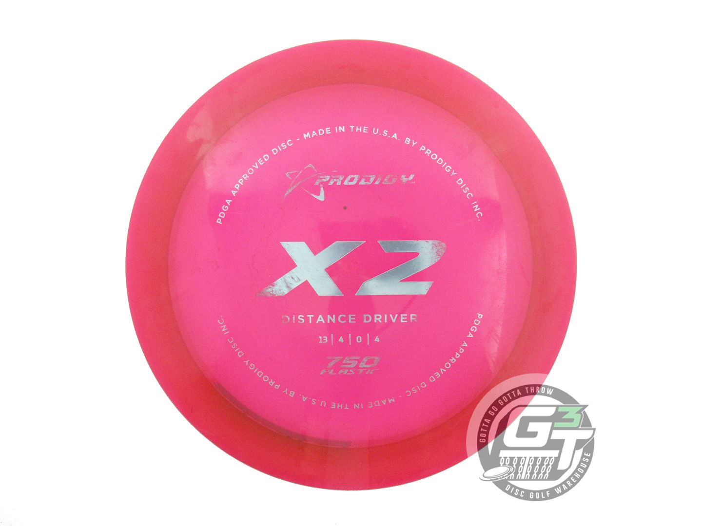 USED Prodigy Discs 750 X2 174g Pink Silver Foil Distance Driver Golf Disc
