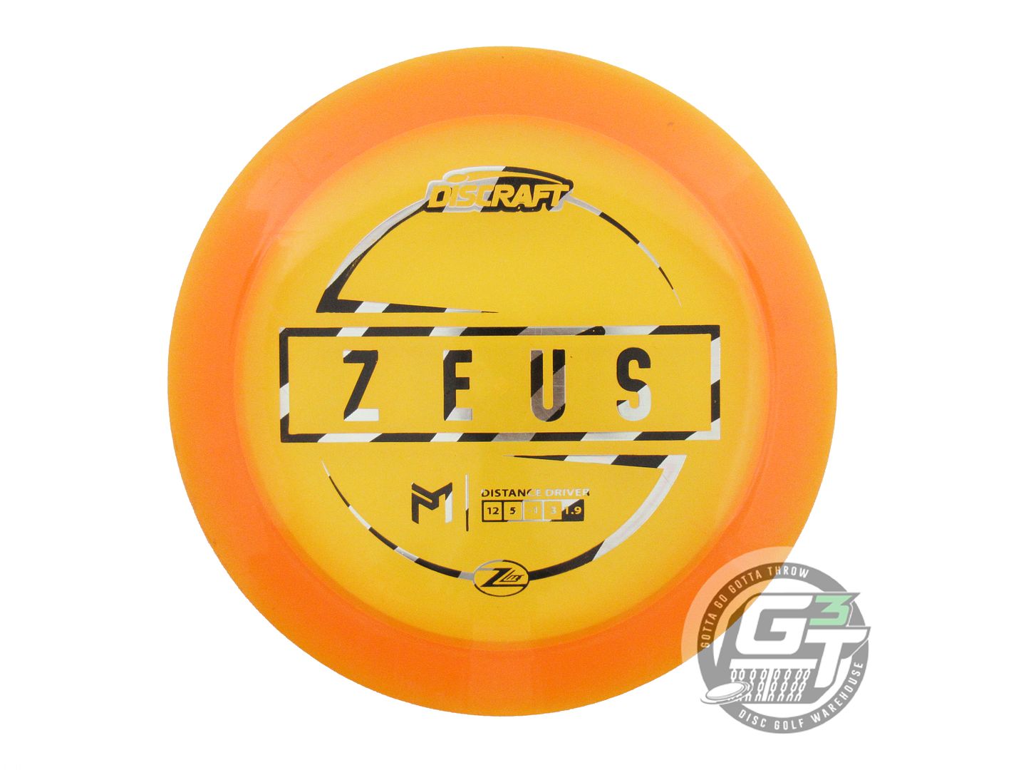 USED Discraft [McBETH] Z Lite Zeus 163g Orange Zebra Foil Driver Golf Disc