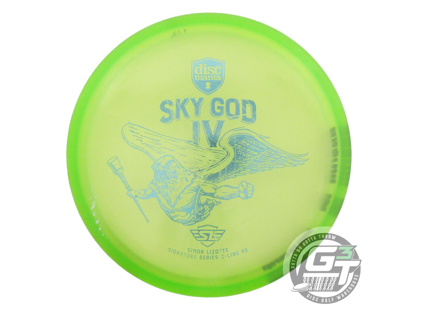 USED DiscMania SKY GOD 4 C-Line P2 175g Lime Aqua Foil A Putter Golf Disc