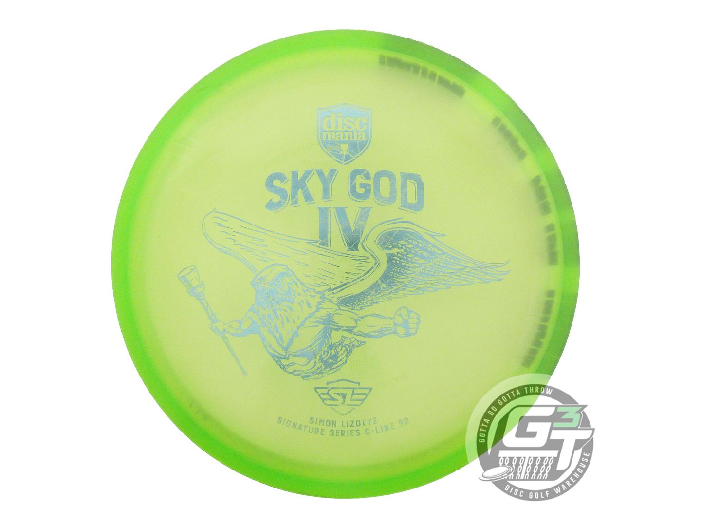 USED DiscMania SKY GOD 4 C-Line P2 175g Lime Aqua Foil Putter Golf Disc