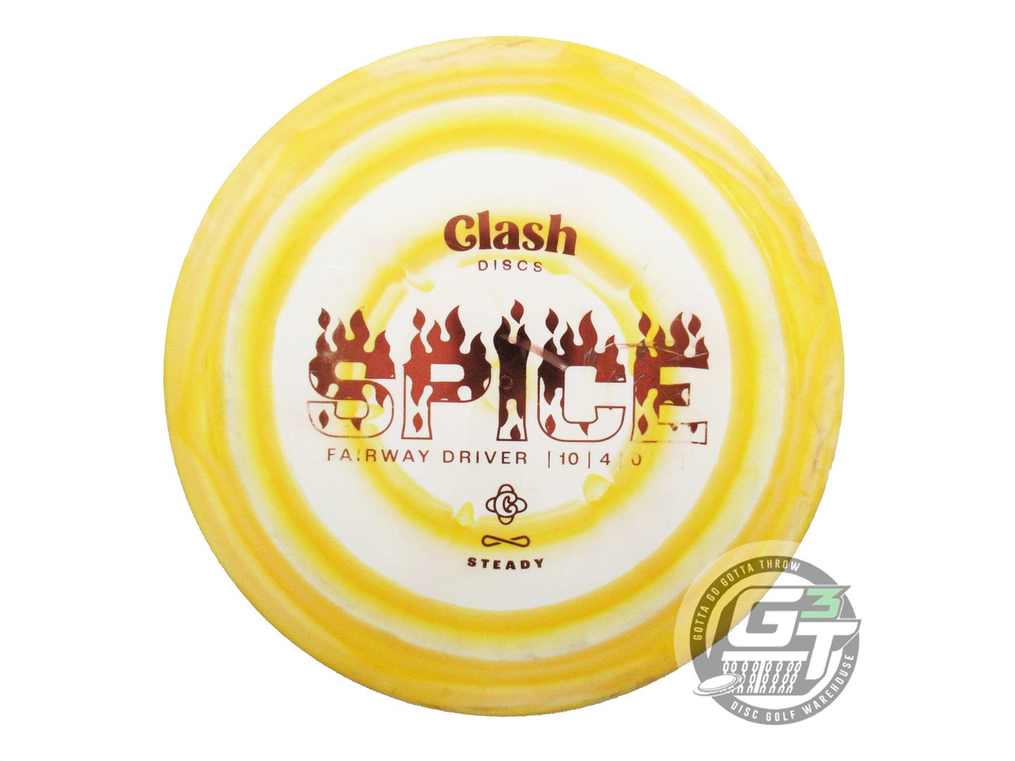 USED Clash Discs Steady Ring Spice 169g Marigold-White A Fairway Driver Disc