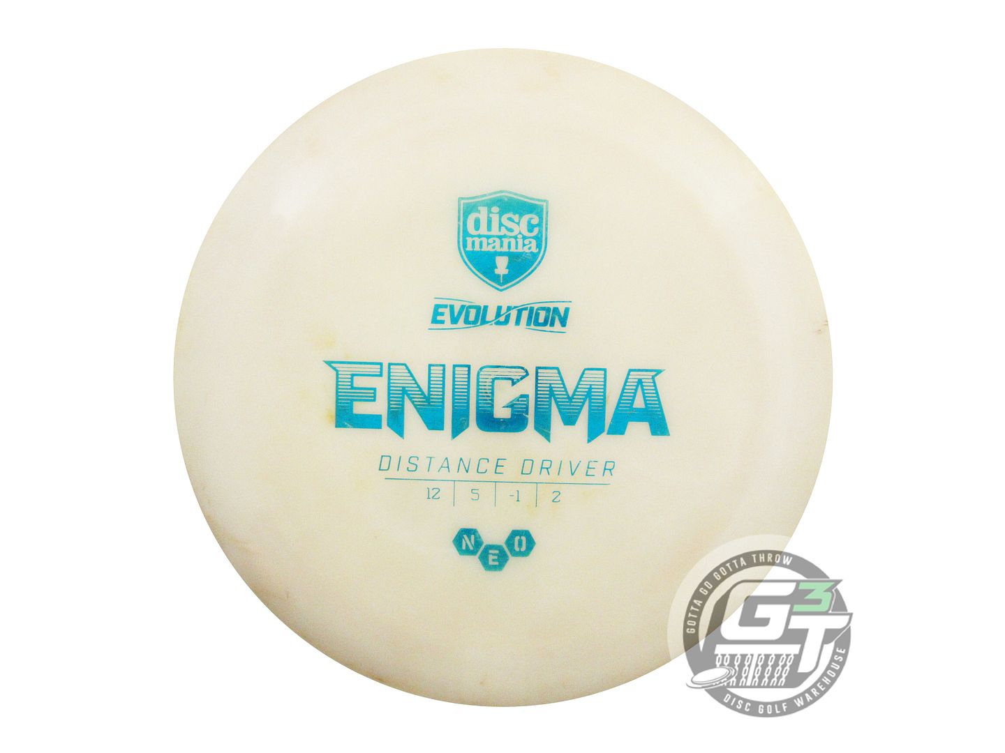 USED DiscMania Neo Enigma 175g Tan Blue Foil Distance Driver Golf Disc