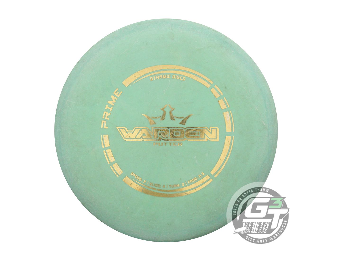 USED Dynamic Discs Prime Warden 175g Green Gold Foil Putter Golf Disc