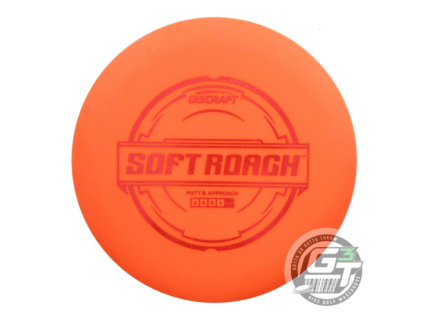USED Discraft Putter Line Soft Roach 173g Orange Red Glitter Foil Putter Disc