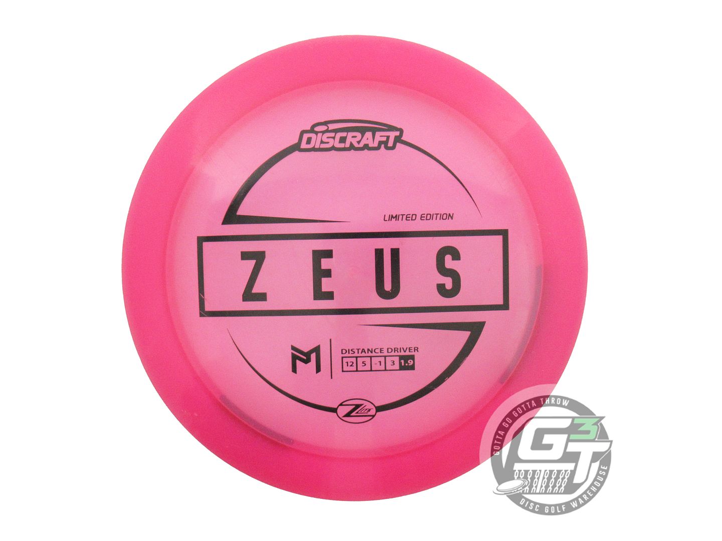 USED Discraft [McBETH] Z Lite Zeus 159g Pink Black Stamp Driver Golf Disc