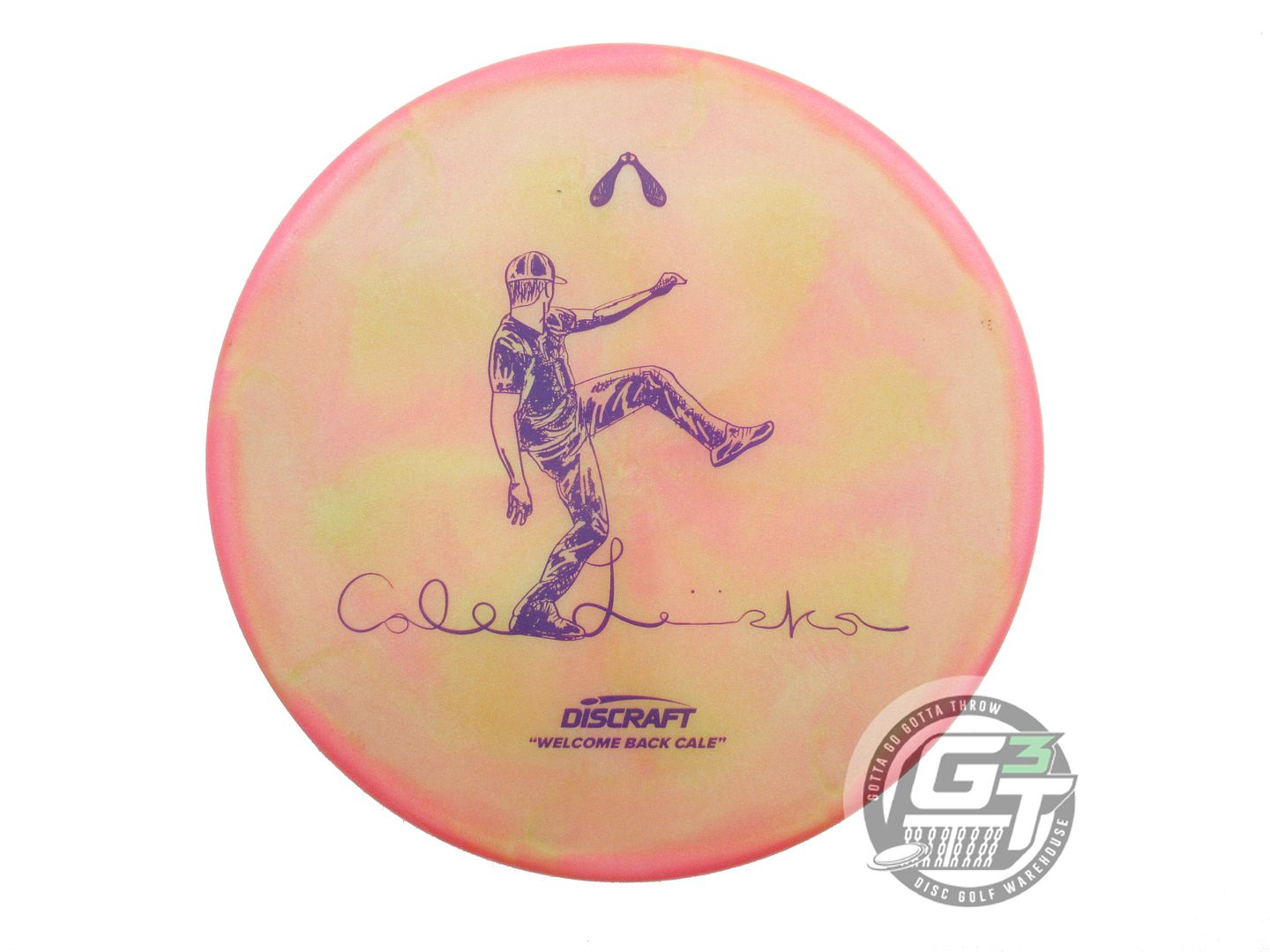 USED Discraft [LEIVISKA] Swirl ColorShift Z Zone 177g Pink-Lime Putter Golf Disc