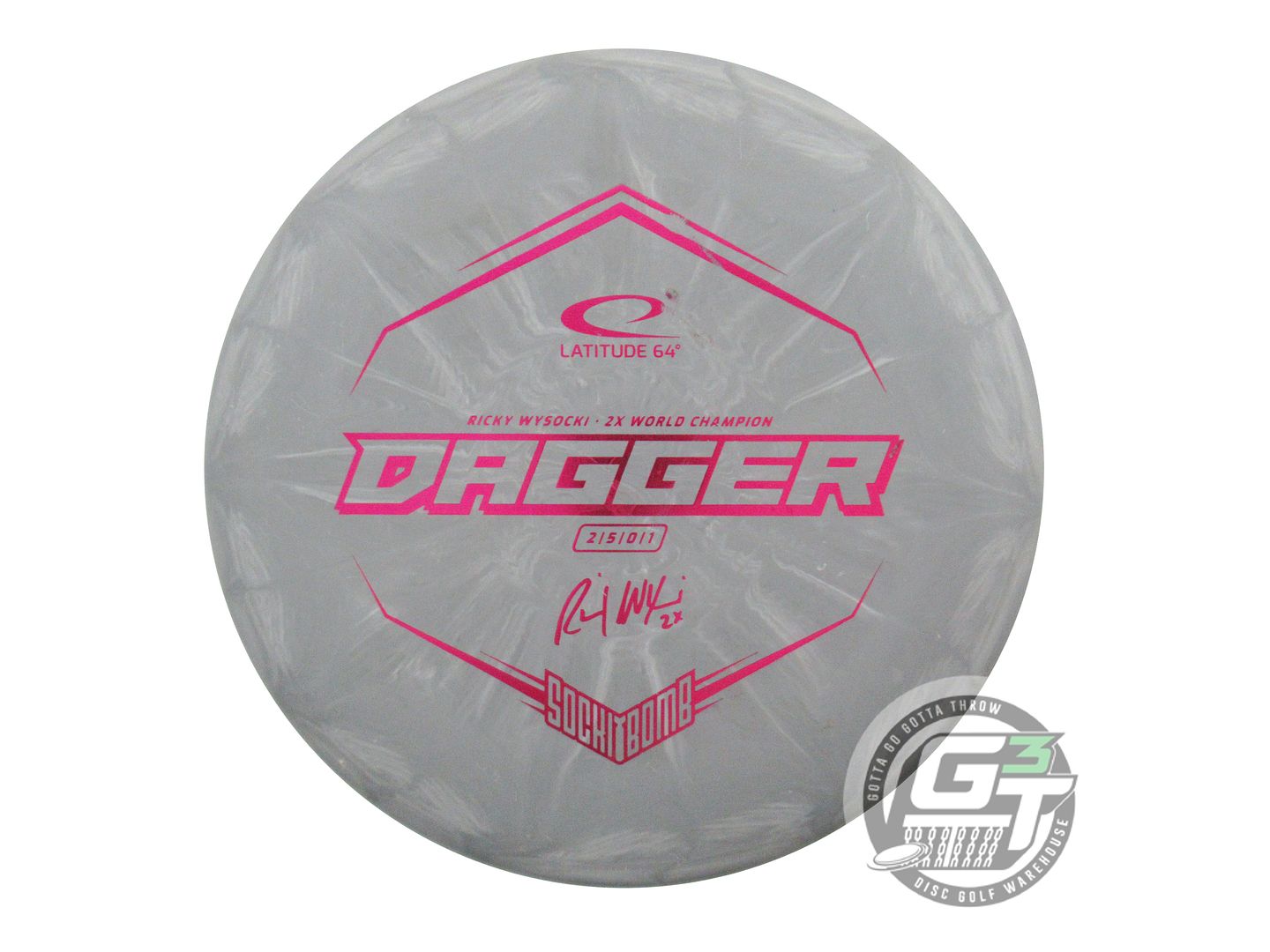 USED Latitude 64 Zero Hard Burst Dagger 176g Gray Magenta Foil Putter Golf Disc
