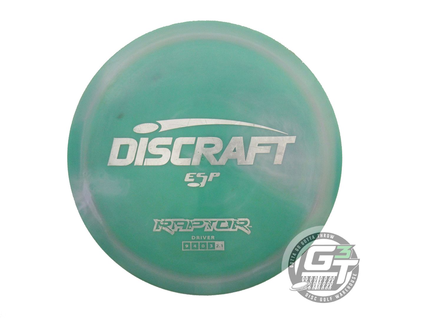 USED Discraft ESP Raptor 174g Green-Lilac Silver Star Distance Driver Golf Disc