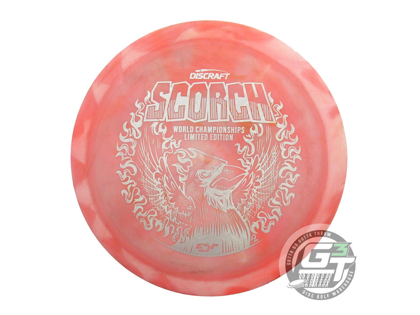 USED Discraft ESP Swirl Scorch 165g Orange Diamond Plate Foil Driver Golf Disc