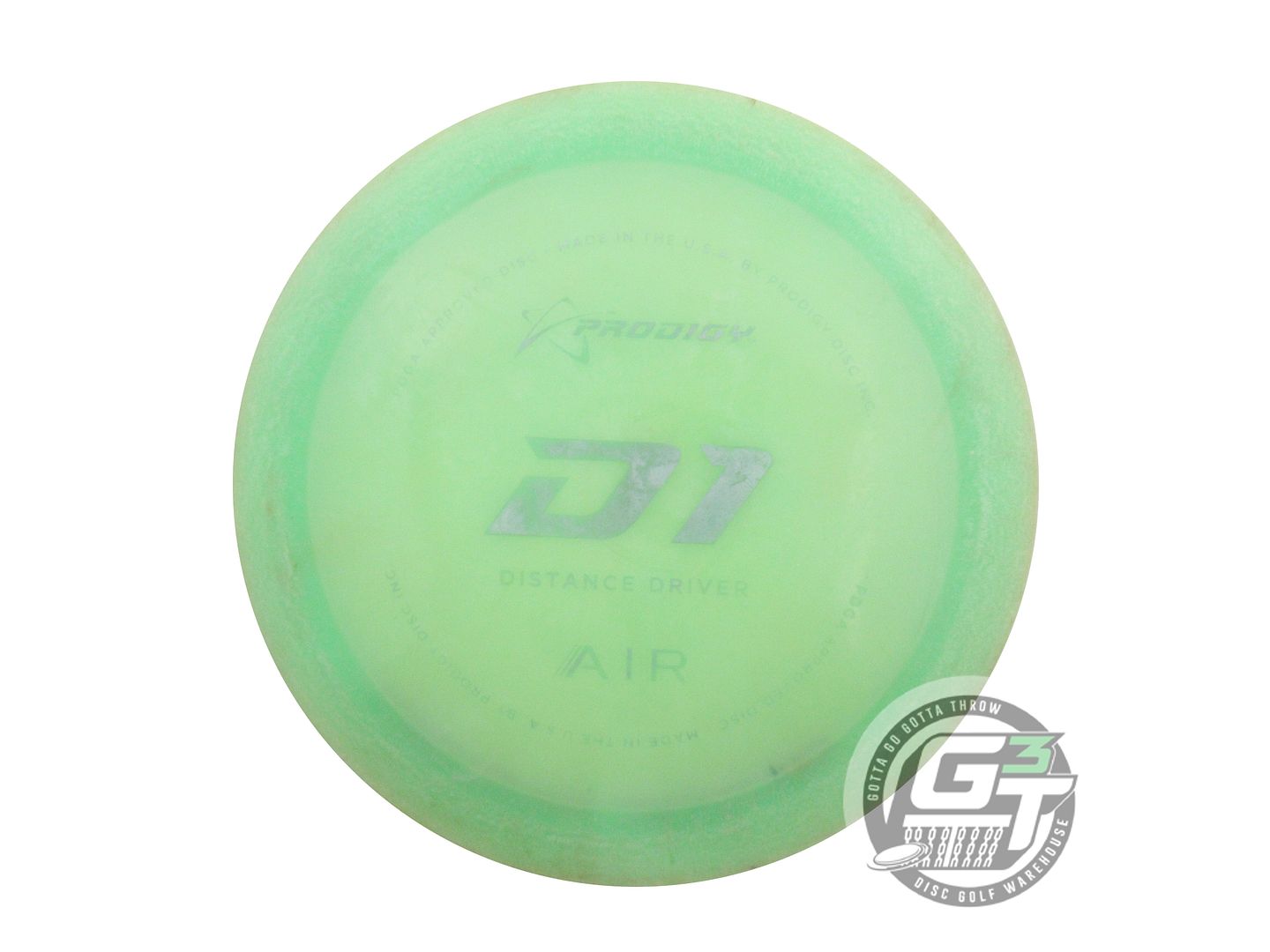 USED Prodigy Discs AIR D1 158g Lime Silver Foil CHALKY Distance Driver Golf Disc