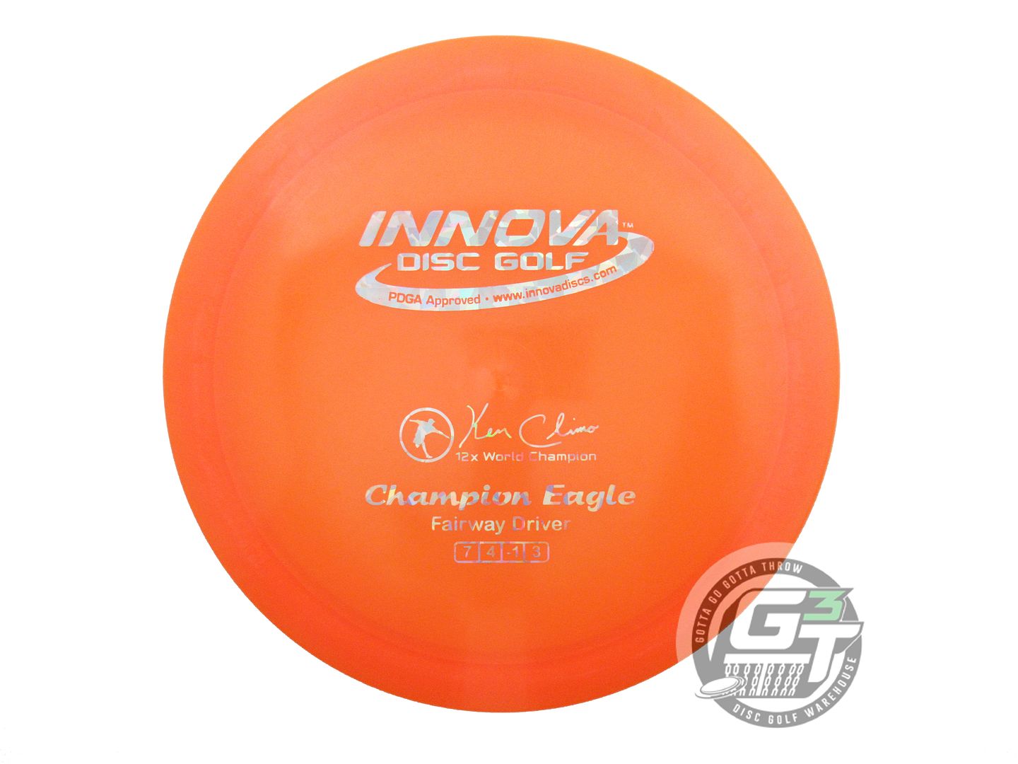 USED Innova Champion Eagle 171g Orange Silver Shatter Foil Fairway Driver Disc