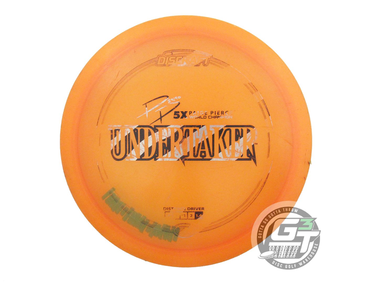 USED Discraft [PIERCE] Z Undertaker 170g Orange Zebra Foil Distance Driver Disc