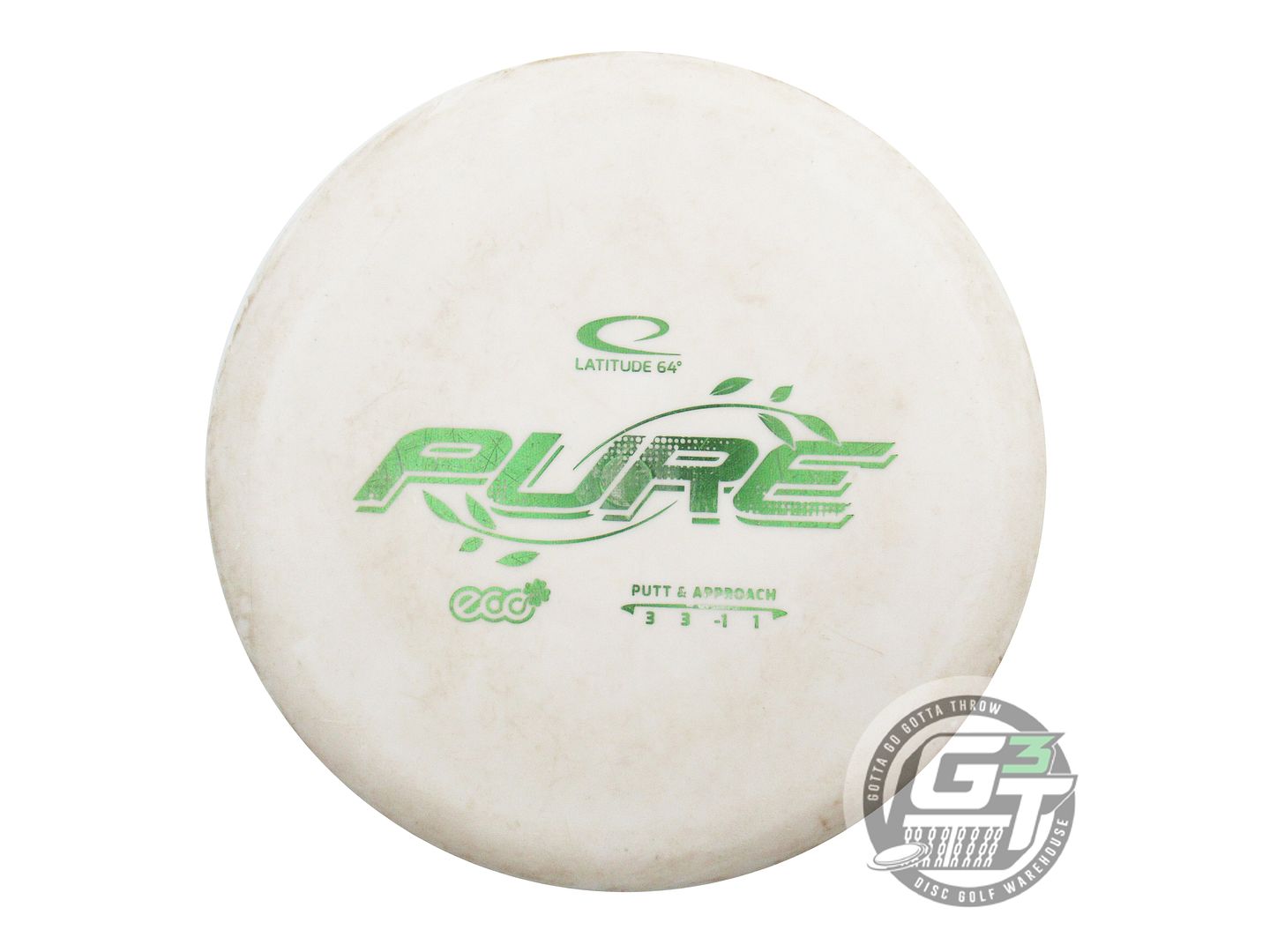 USED Latitude 64 Eco Zero Pure 171g White Green Foil Putter Golf Disc