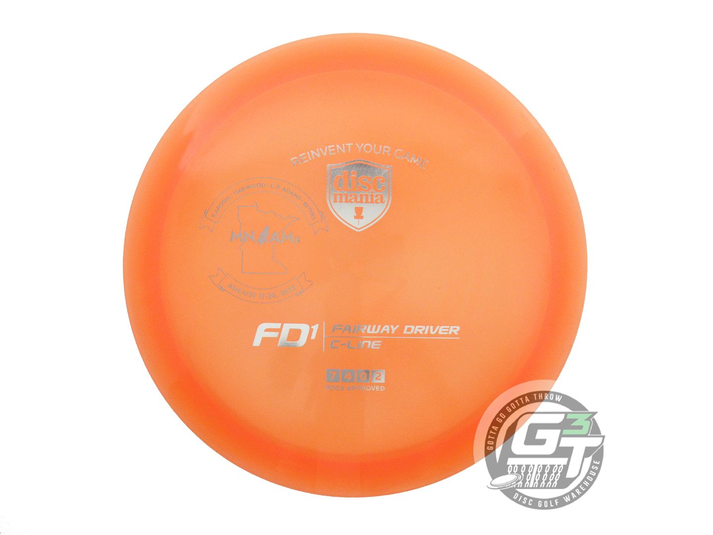 USED DiscMania [MN AMDGC] C-Line FD1 175g Orange Silver Foil Driver Golf Disc