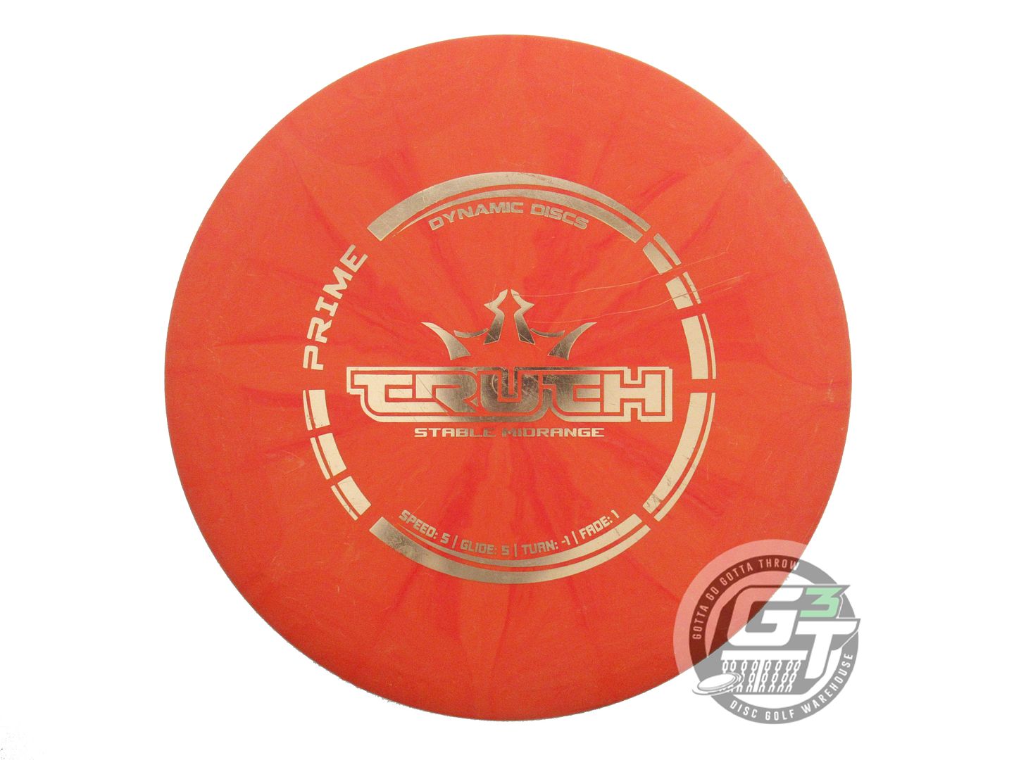 USED Dynamic Discs Prime Burst Truth 174g Orange Gold Foil Midrange Golf Disc