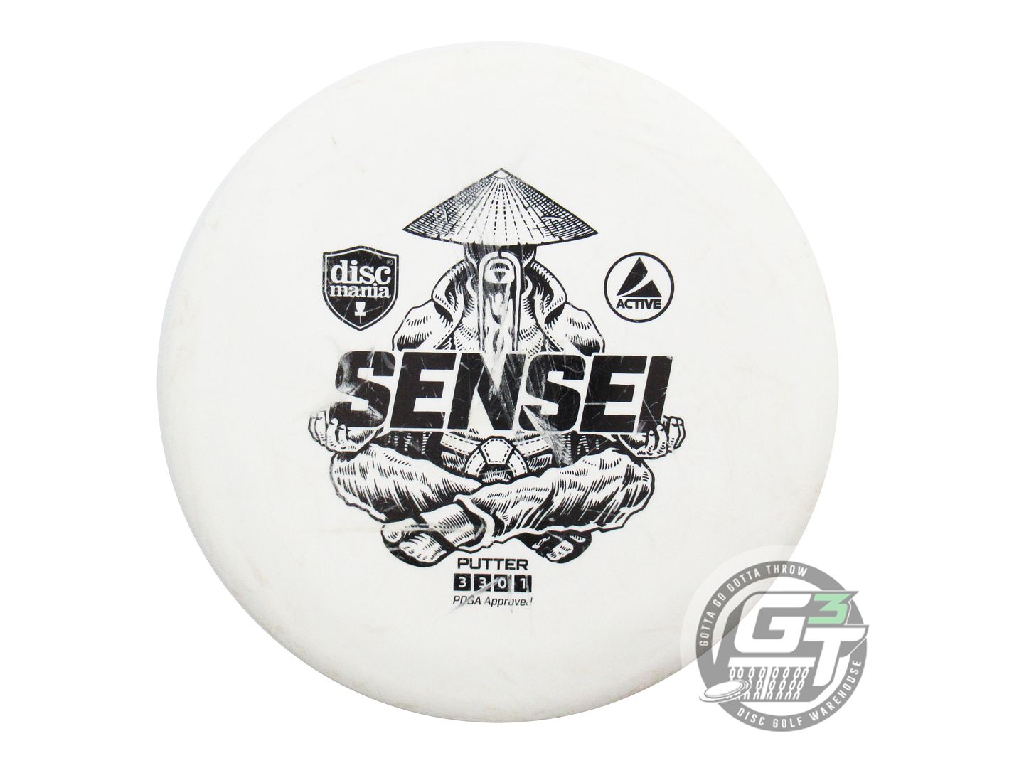 USED DiscMania Active Base Sensei 169g White Black Stamp Putter Golf Disc