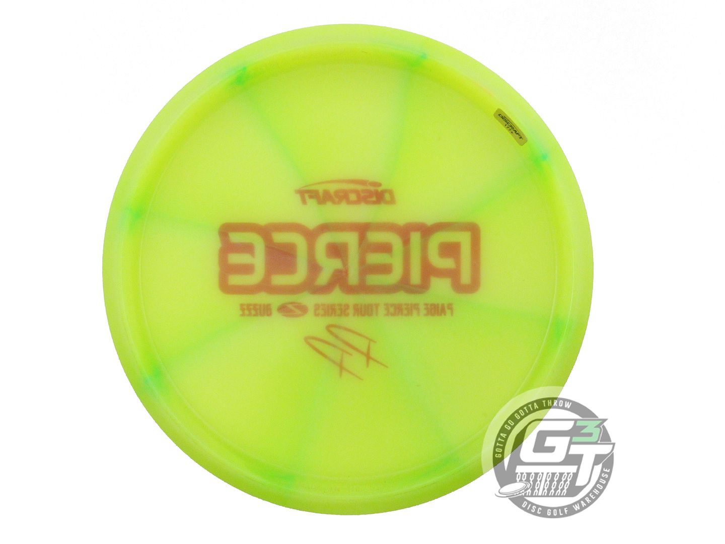 USED Discraft [PIERCE] Z Swirl Buzzz 179g Yellow-Lime Red Stamp Midrange Disc