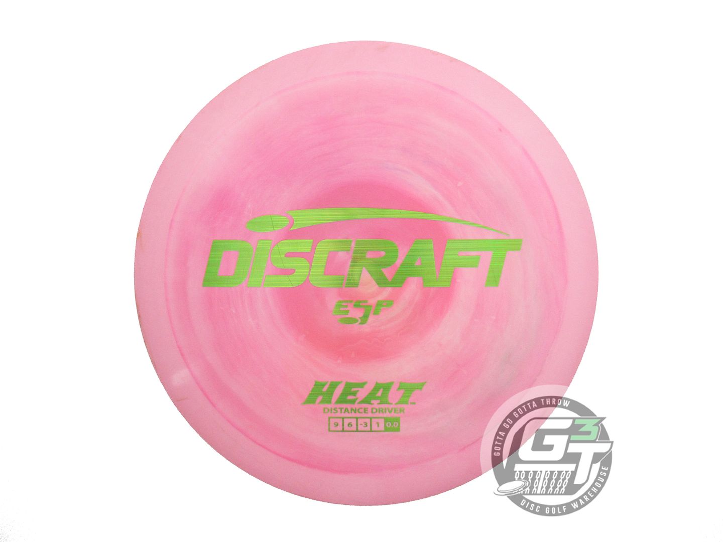 USED Discraft ESP Heat 174g Pink Lime Laser Foil Distance Driver Golf Disc