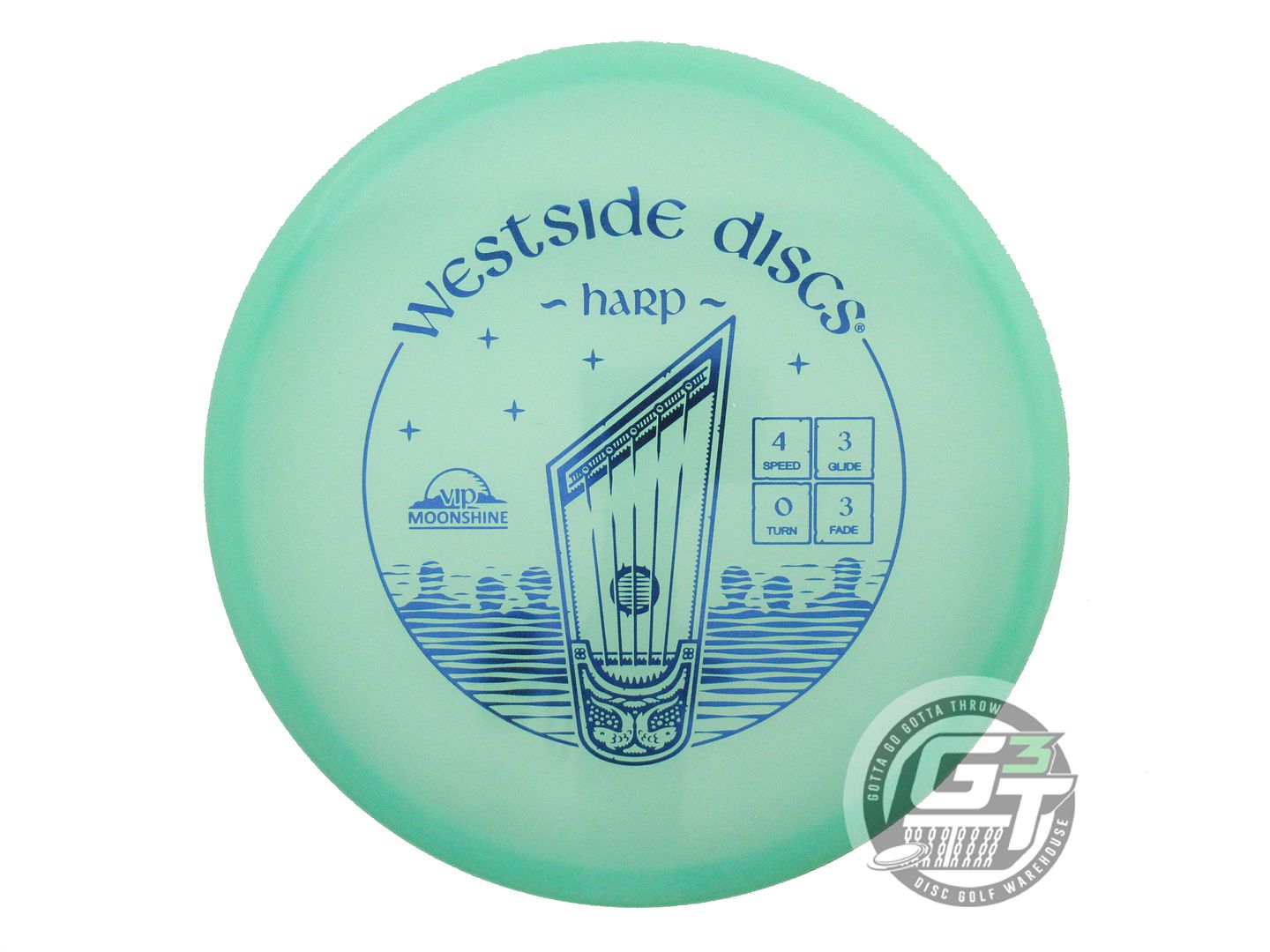 USED Westside Discs VIP Moonshine Harp 174g Seafoam Blue Foil Putter Golf Disc
