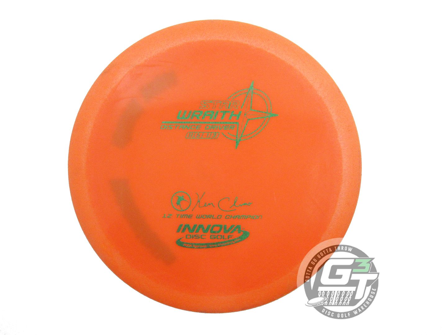 USED Innova Star Wraith 148g Orange Green Matrix Foil Distance Driver Golf Disc