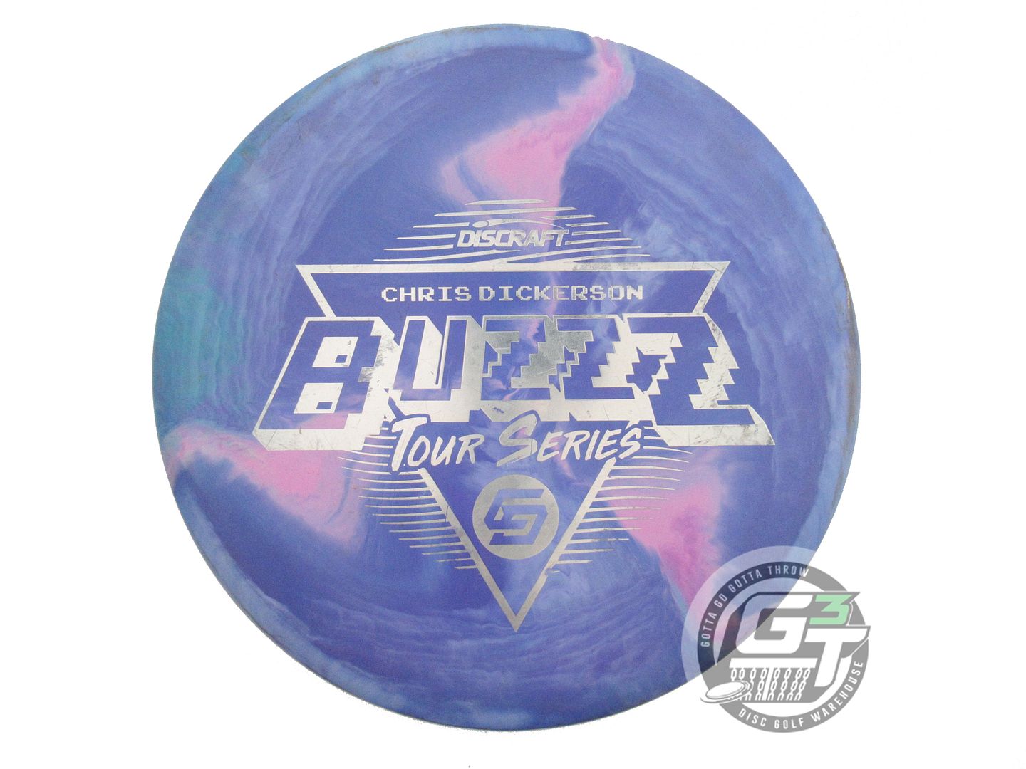 USED Discraft [DICKERSON] Swirl ESP Buzzz 179g Purple-Pink Midrange Golf Disc