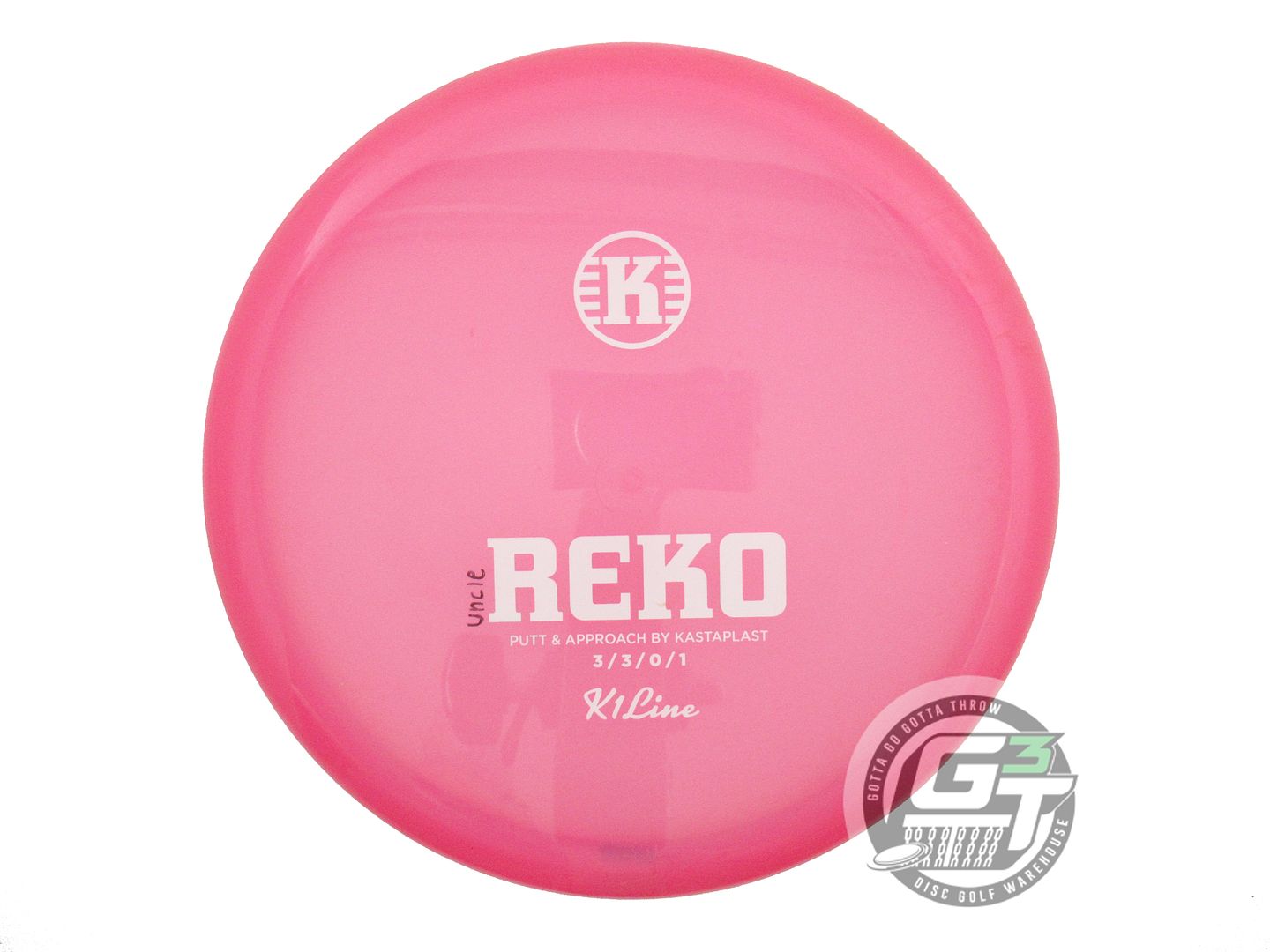 USED Kastaplast K1 Reko 174g Pink White Stamp Putter Golf Disc