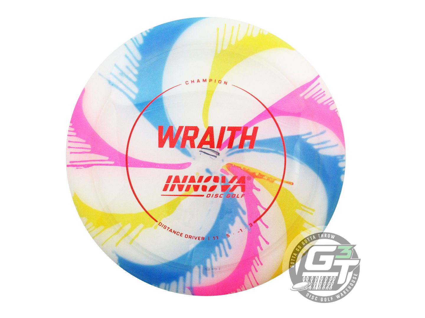 USED Innova I-DYE Champion Wraith 168g Pinwheel Splatter Distance Driver Disc