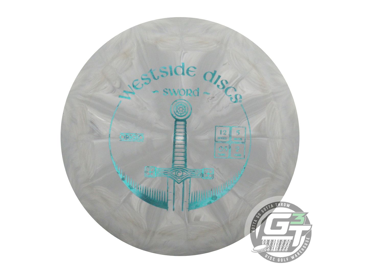 USED Westside Discs Origio Burst Sword 173g Gray Aqua Foil Distance Driver Disc