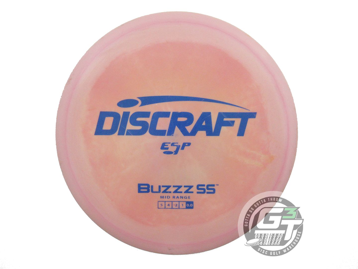 USED Discraft ESP Buzzz SS 182g Pink-Peach Blue Stamp Midrange Golf Disc