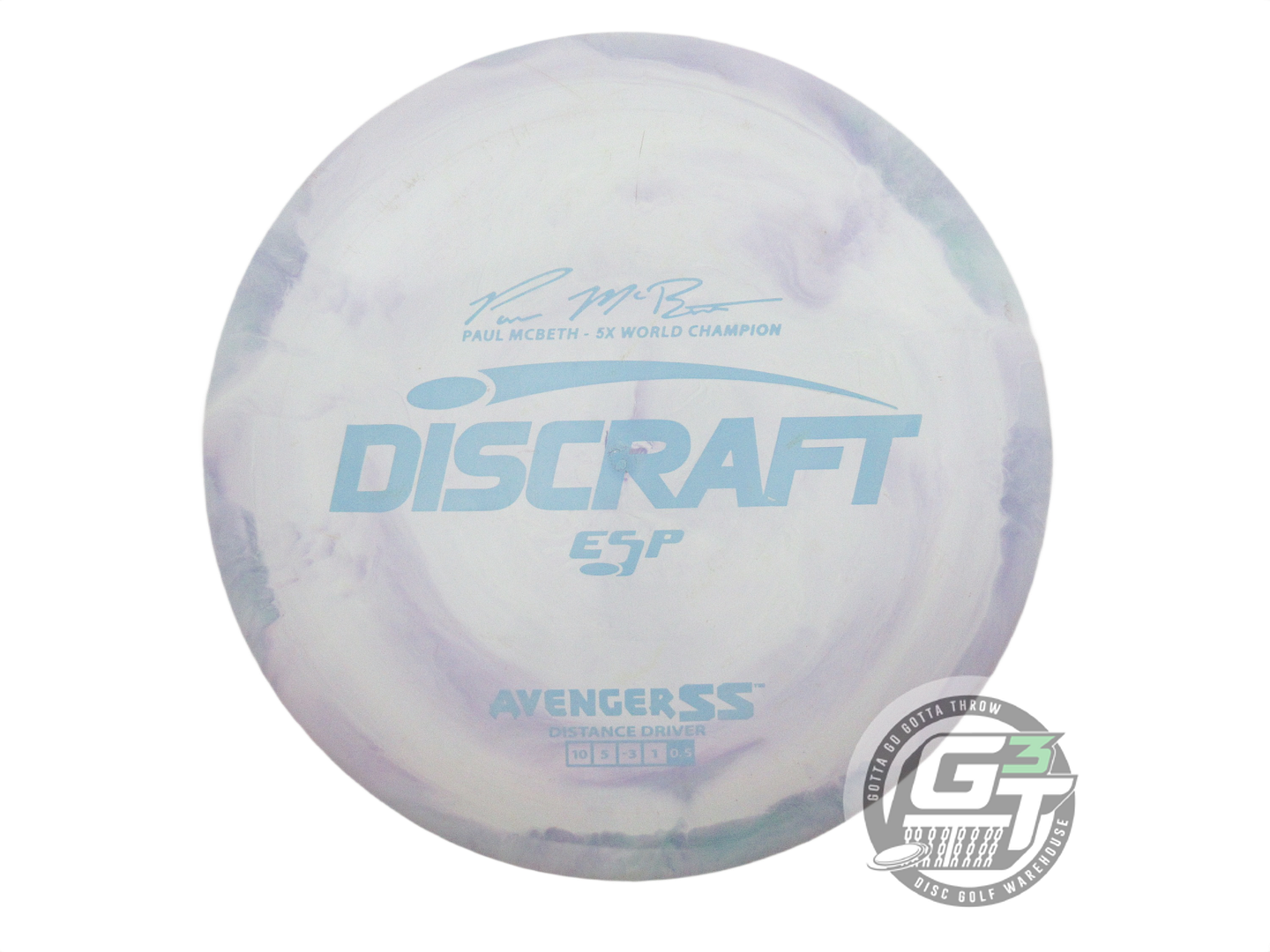 USED Discraft ESP Avenger SS 173g Lilac Sky Blue Stamp Distance Driver Golf Disc