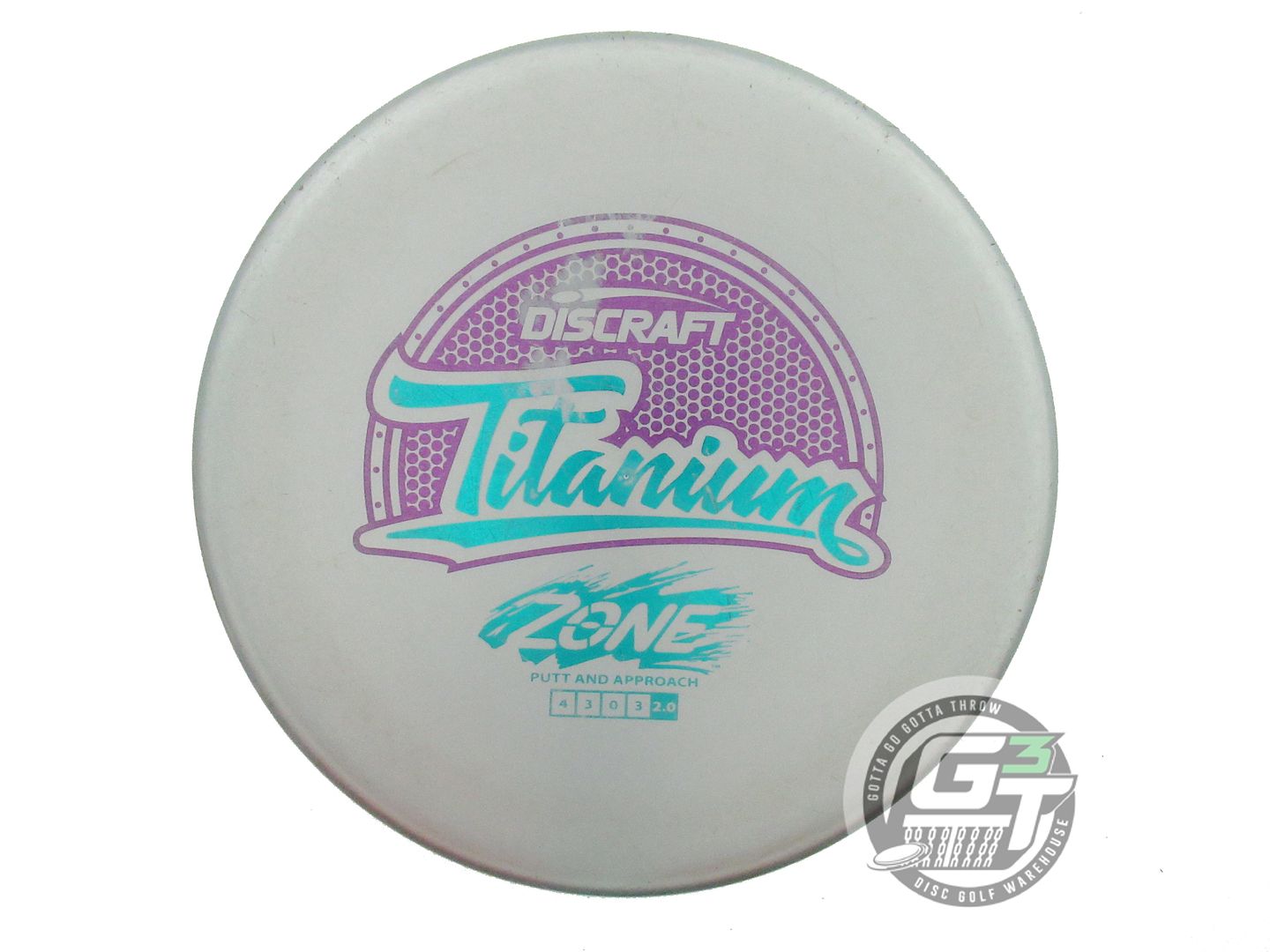 USED Discraft Titanium Zone 177g Gray Purple Stamp Putter Golf Disc