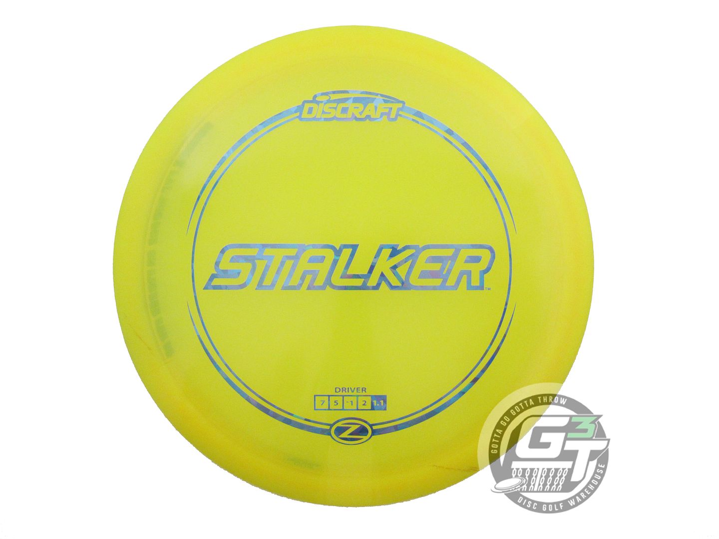 USED Discraft Z Stalker 178g Yellow Teal Shatter Foil Fairway Driver Golf Disc