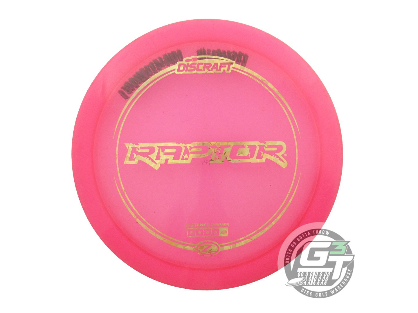 USED Discraft Z Raptor 174g Pink Gold Flower Foil Distance Driver Golf Disc